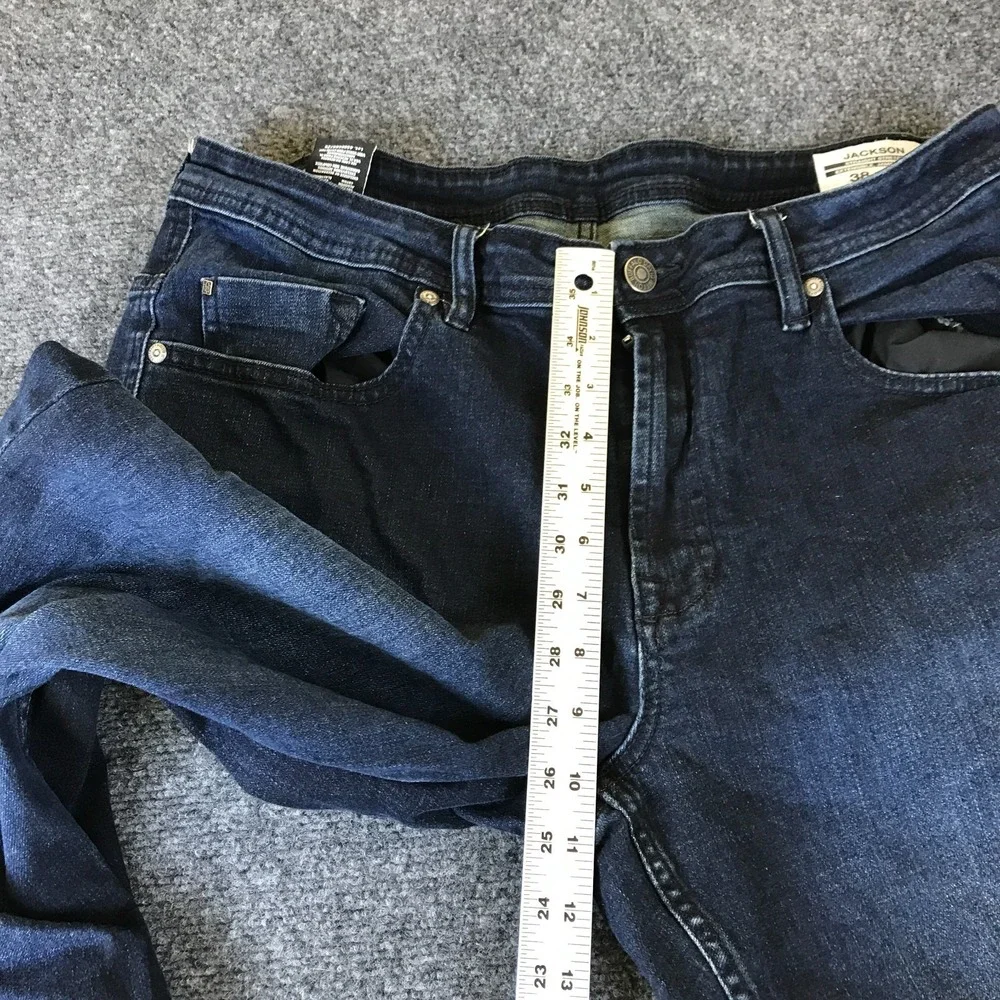 Buffalo Jackson Jeans Men's 36x28 Blue Denim Double Stitch Stretch Straight Leg